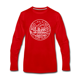 Virginia Long Sleeve T-Shirt - State Design Unisex Virginia Long Sleeve Shirt - red