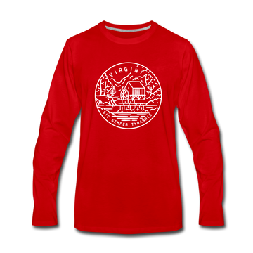 Virginia Long Sleeve T-Shirt - State Design Unisex Virginia Long Sleeve Shirt - red