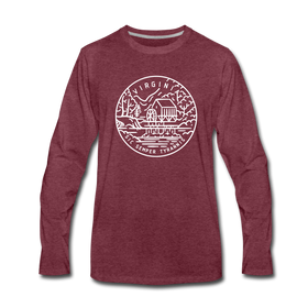 Virginia Long Sleeve T-Shirt - State Design Unisex Virginia Long Sleeve Shirt - heather burgundy