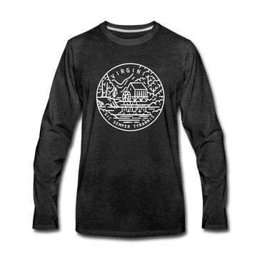 Virginia Long Sleeve T-Shirt - State Design Unisex Virginia Long Sleeve Shirt - charcoal gray