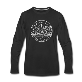 Wyoming Long Sleeve T-Shirt - State Design Unisex Wyoming Long Sleeve Shirt - black