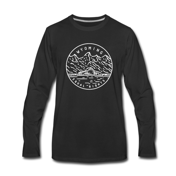 Wyoming Long Sleeve T-Shirt - State Design Unisex Wyoming Long Sleeve Shirt - black
