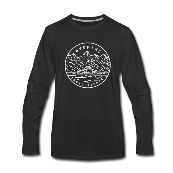 Wyoming Long Sleeve T-Shirt - State Design Unisex Wyoming Long Sleeve Shirt - black