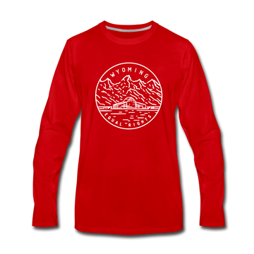 Wyoming Long Sleeve T-Shirt - State Design Unisex Wyoming Long Sleeve Shirt - red