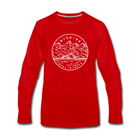Wyoming Long Sleeve T-Shirt - State Design Unisex Wyoming Long Sleeve Shirt - red