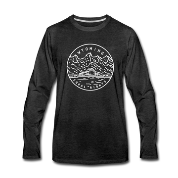 Wyoming Long Sleeve T-Shirt - State Design Unisex Wyoming Long Sleeve Shirt - charcoal gray