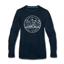 Wyoming Long Sleeve T-Shirt - State Design Unisex Wyoming Long Sleeve Shirt - deep navy