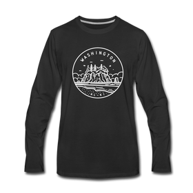 Washington Long Sleeve T-Shirt - State Design Unisex Washington Long Sleeve Shirt - black