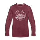 Washington Long Sleeve T-Shirt - State Design Unisex Washington Long Sleeve Shirt - heather burgundy