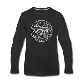 West Virginia Long Sleeve T-Shirt - State Design Unisex West Virginia Long Sleeve Shirt - black