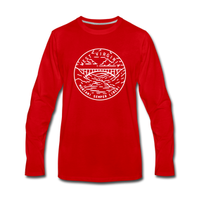 West Virginia Long Sleeve T-Shirt - State Design Unisex West Virginia Long Sleeve Shirt - red