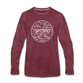 West Virginia Long Sleeve T-Shirt - State Design Unisex West Virginia Long Sleeve Shirt - heather burgundy