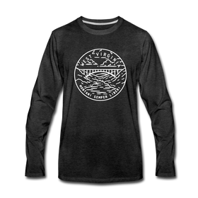 West Virginia Long Sleeve T-Shirt - State Design Unisex West Virginia Long Sleeve Shirt - charcoal gray