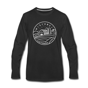Wisconsin Long Sleeve T-Shirt - State Design Unisex Wisconsin Long Sleeve Shirt - black