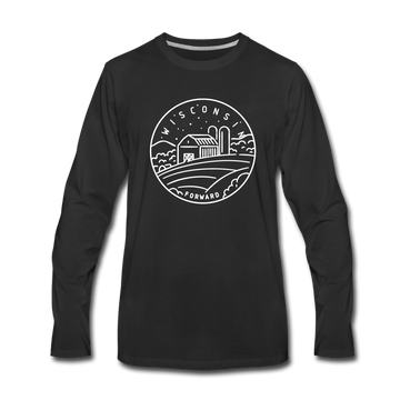 Wisconsin Long Sleeve T-Shirt - State Design Unisex Wisconsin Long Sleeve Shirt - black