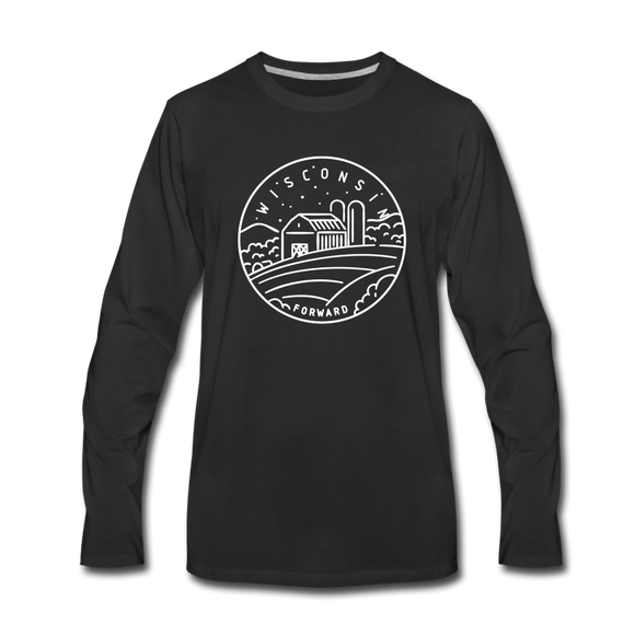 Wisconsin Long Sleeve T-Shirt - State Design Unisex Wisconsin Long Sleeve Shirt - black