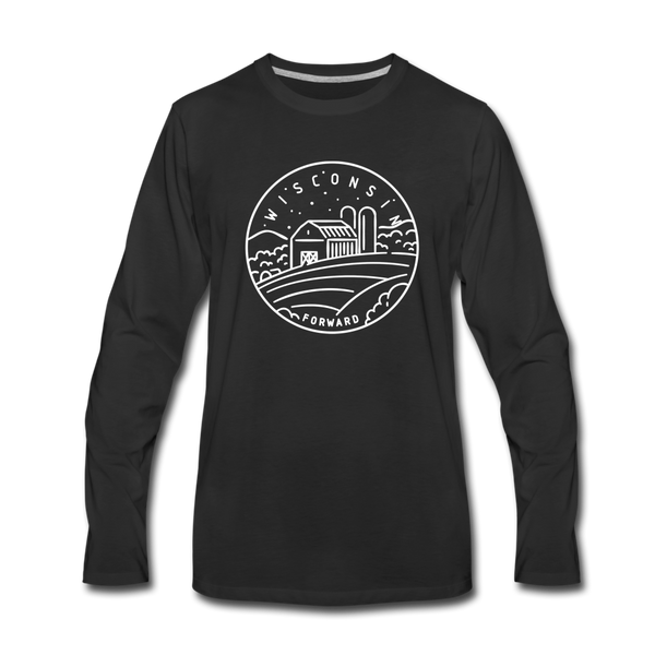 Wisconsin Long Sleeve T-Shirt - State Design Unisex Wisconsin Long Sleeve Shirt - black