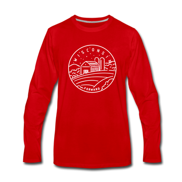 Wisconsin Long Sleeve T-Shirt - State Design Unisex Wisconsin Long Sleeve Shirt - red