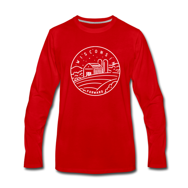 Wisconsin Long Sleeve T-Shirt - State Design Unisex Wisconsin Long Sleeve Shirt - red