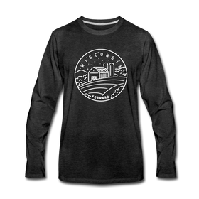 Wisconsin Long Sleeve T-Shirt - State Design Unisex Wisconsin Long Sleeve Shirt - charcoal gray