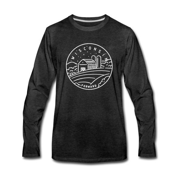 Wisconsin Long Sleeve T-Shirt - State Design Unisex Wisconsin Long Sleeve Shirt - charcoal gray