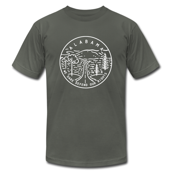 Alabama T-Shirt - State Design Unisex Alabama T Shirt - asphalt