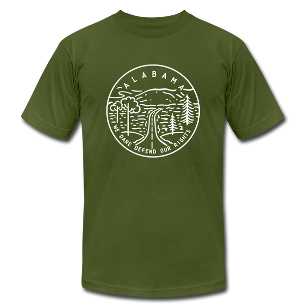 Alabama T-Shirt - State Design Unisex Alabama T Shirt - olive