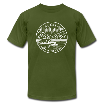 Alaska T-Shirt - State Design Unisex Alaska T Shirt - olive