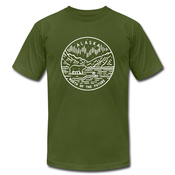 Alaska T-Shirt - State Design Unisex Alaska T Shirt - olive