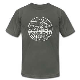 Iowa T-Shirt - State Design Unisex Iowa T Shirt - asphalt