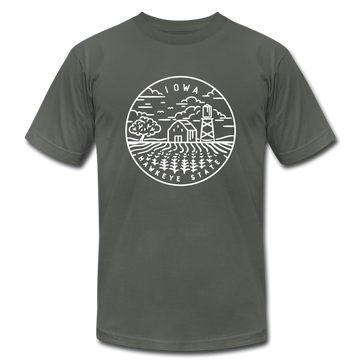 Iowa T-Shirt - State Design Unisex Iowa T Shirt - asphalt