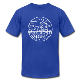 Iowa T-Shirt - State Design Unisex Iowa T Shirt - royal blue