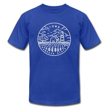 Iowa T-Shirt - State Design Unisex Iowa T Shirt - royal blue