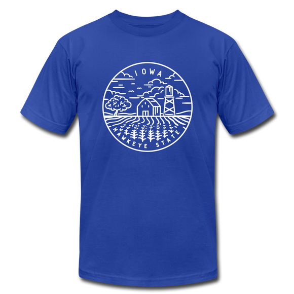 Iowa T-Shirt - State Design Unisex Iowa T Shirt - royal blue