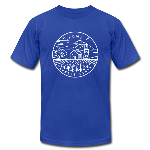 Iowa T-Shirt - State Design Unisex Iowa T Shirt - royal blue