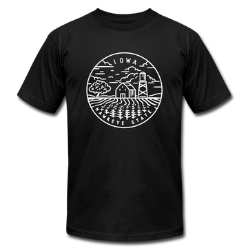 Iowa T-Shirt - State Design Unisex Iowa T Shirt - black