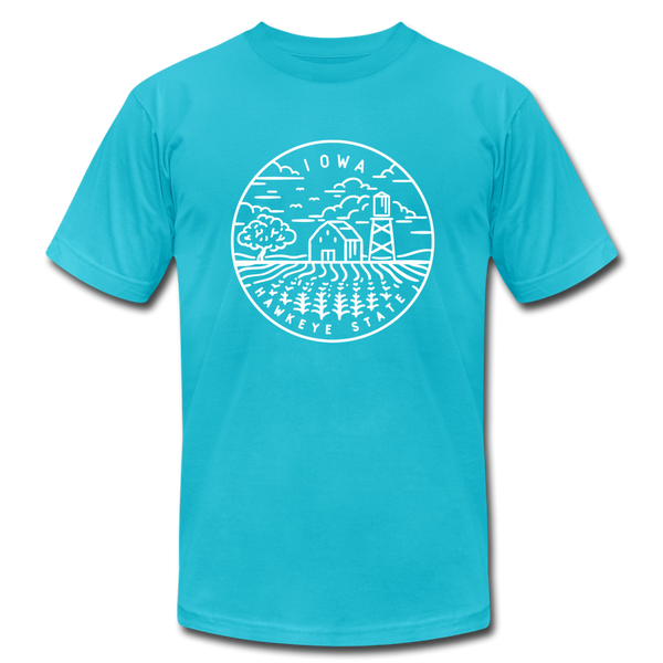 Iowa T-Shirt - State Design Unisex Iowa T Shirt - turquoise