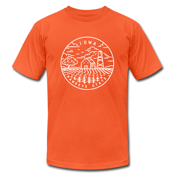 Iowa T-Shirt - State Design Unisex Iowa T Shirt - orange