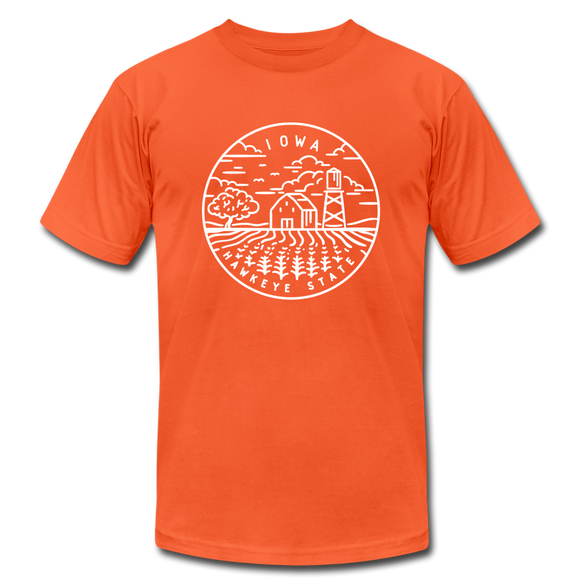 Iowa T-Shirt - State Design Unisex Iowa T Shirt - orange