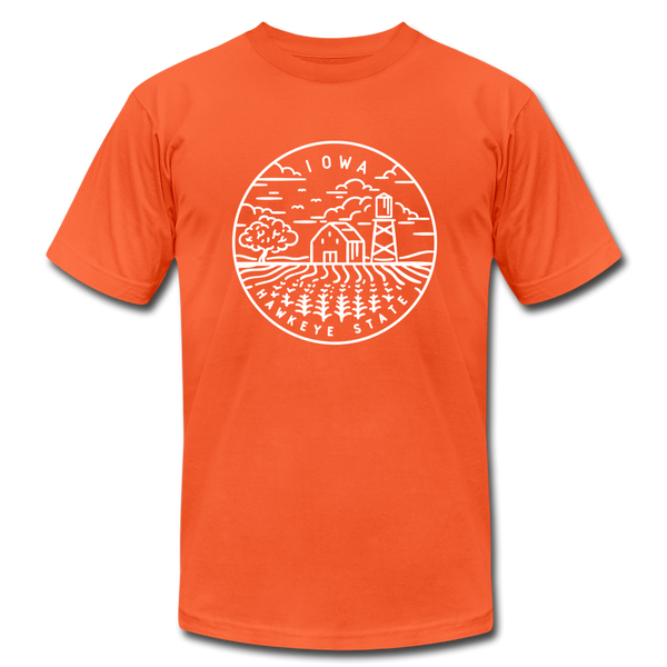 Iowa T-Shirt - State Design Unisex Iowa T Shirt - orange