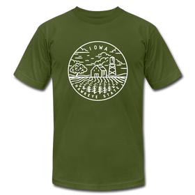 Iowa T-Shirt - State Design Unisex Iowa T Shirt - olive