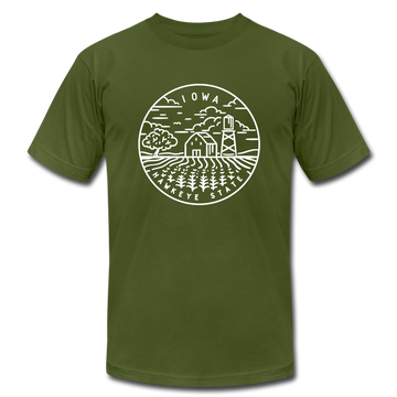 Iowa T-Shirt - State Design Unisex Iowa T Shirt - olive