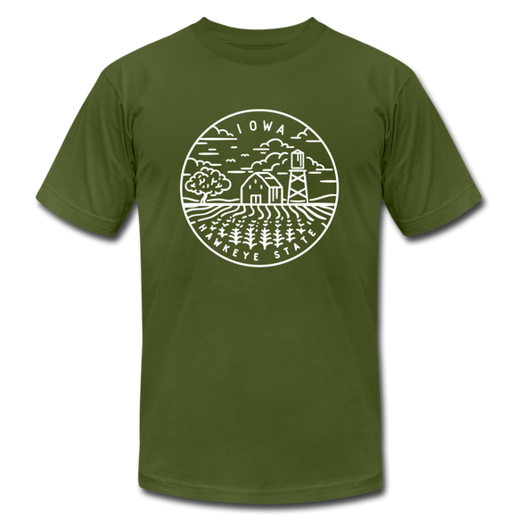 Iowa T-Shirt - State Design Unisex Iowa T Shirt - olive