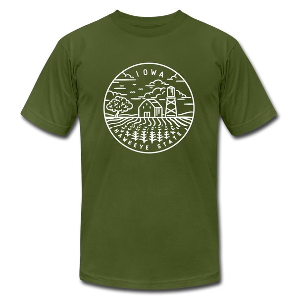 Iowa T-Shirt - State Design Unisex Iowa T Shirt - olive