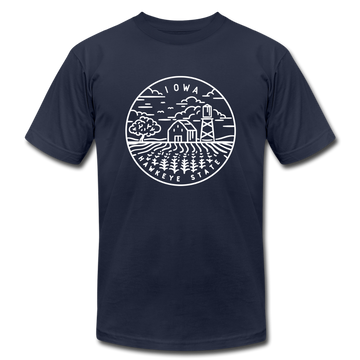 Iowa T-Shirt - State Design Unisex Iowa T Shirt - navy