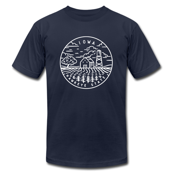 Iowa T-Shirt - State Design Unisex Iowa T Shirt - navy