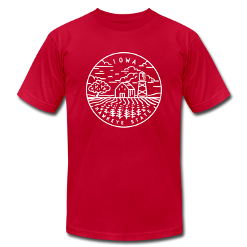 Iowa T-Shirt - State Design Unisex Iowa T Shirt - red