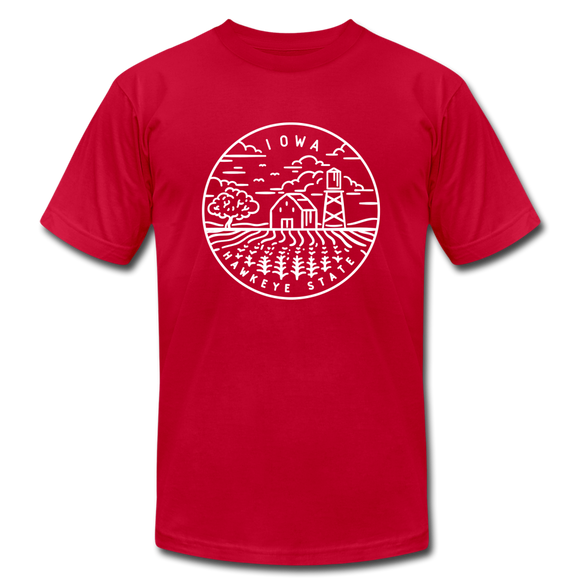 Iowa T-Shirt - State Design Unisex Iowa T Shirt - red