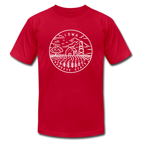 Iowa T-Shirt - State Design Unisex Iowa T Shirt - red