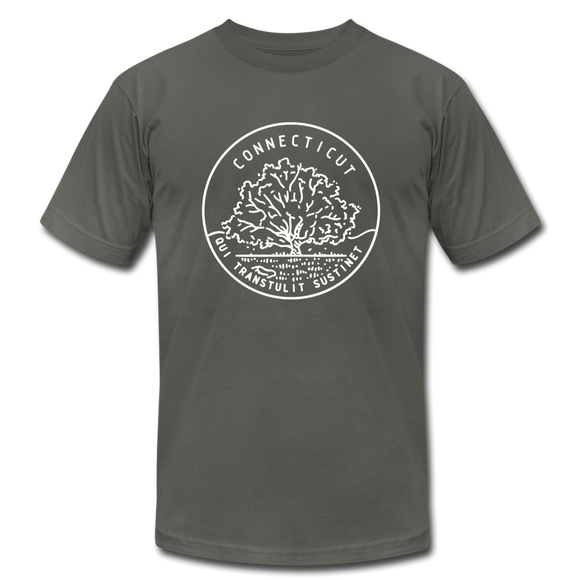 Connecticut T-Shirt - State Design Unisex Connecticut T Shirt - asphalt